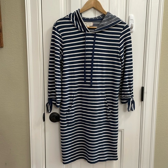Max Studio Dresses & Skirts - MAX STUDIO WEEKEND navy and white stripe hoodie dress.  S